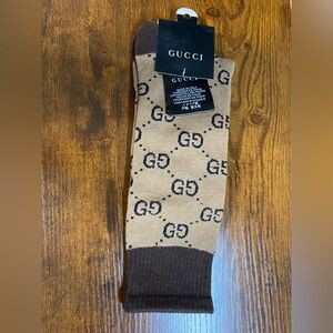 Luxury Tan & Brown Gucci Knee High Socks